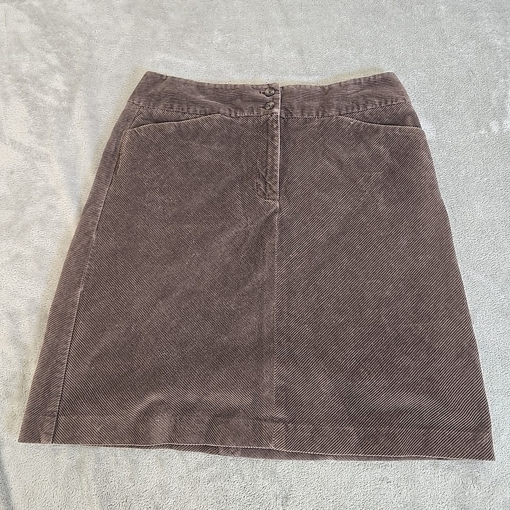 Talbots Petiites Skirt Womens 10 Brown Corduroy Casual Classicore Preppy